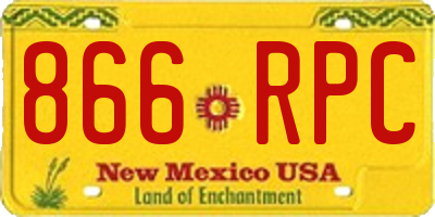NM license plate 866RPC