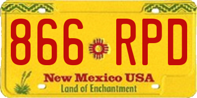 NM license plate 866RPD