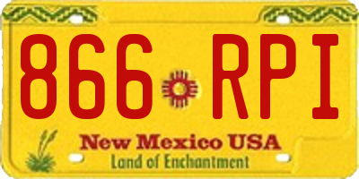 NM license plate 866RPI