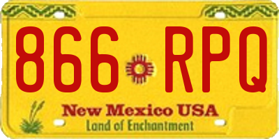 NM license plate 866RPQ