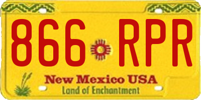 NM license plate 866RPR