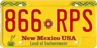 NM license plate 866RPS