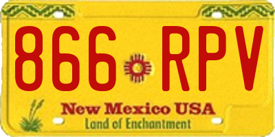 NM license plate 866RPV