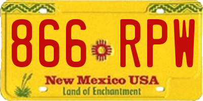 NM license plate 866RPW