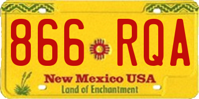 NM license plate 866RQA
