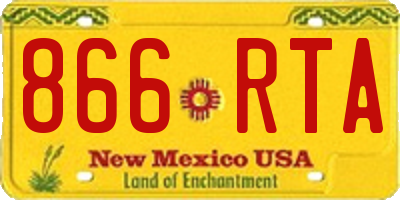 NM license plate 866RTA