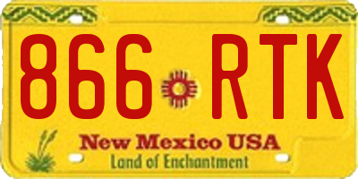 NM license plate 866RTK