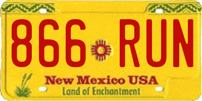 NM license plate 866RUN