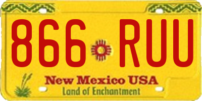 NM license plate 866RUU