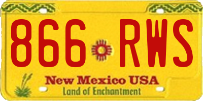 NM license plate 866RWS