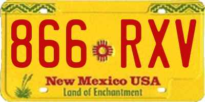 NM license plate 866RXV