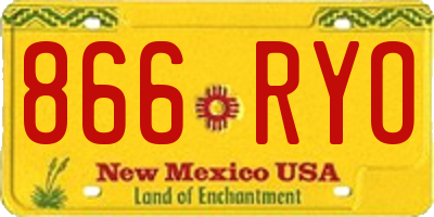 NM license plate 866RYO