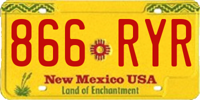NM license plate 866RYR