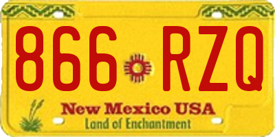 NM license plate 866RZQ