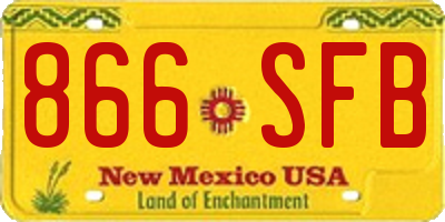 NM license plate 866SFB