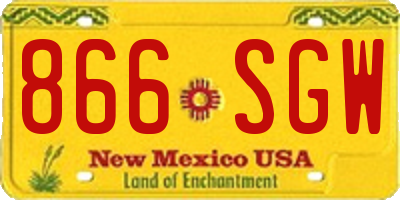 NM license plate 866SGW