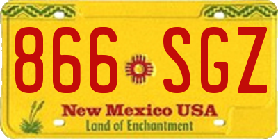 NM license plate 866SGZ