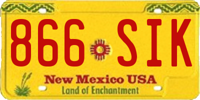 NM license plate 866SIK