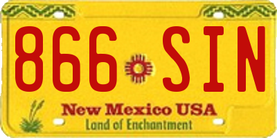 NM license plate 866SIN