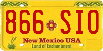NM license plate 866SIO
