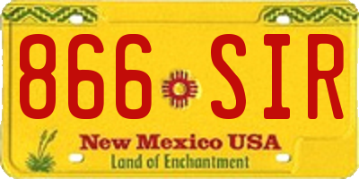 NM license plate 866SIR
