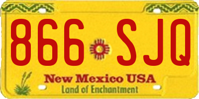 NM license plate 866SJQ