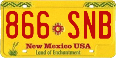 NM license plate 866SNB