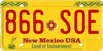 NM license plate 866SOE