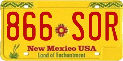 NM license plate 866SOR