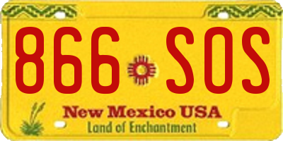 NM license plate 866SOS