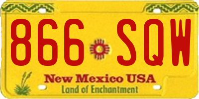 NM license plate 866SQW