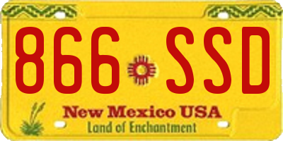 NM license plate 866SSD