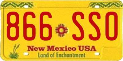 NM license plate 866SSO