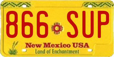 NM license plate 866SUP