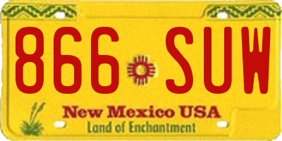NM license plate 866SUW