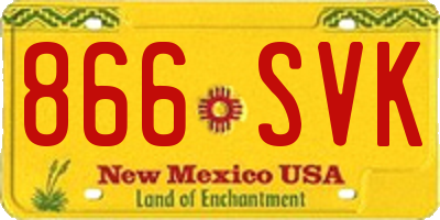 NM license plate 866SVK