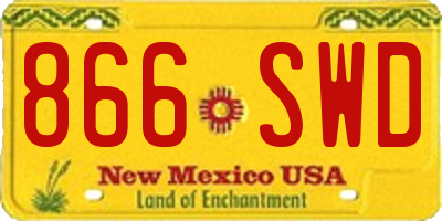 NM license plate 866SWD