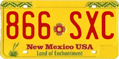 NM license plate 866SXC
