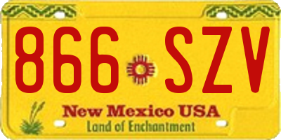 NM license plate 866SZV