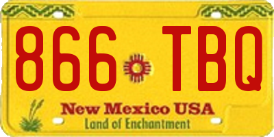 NM license plate 866TBQ