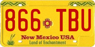NM license plate 866TBU