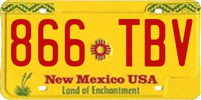 NM license plate 866TBV