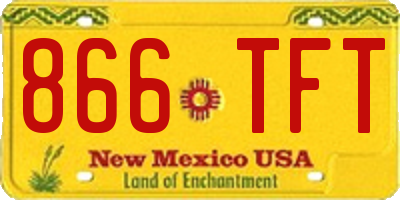 NM license plate 866TFT