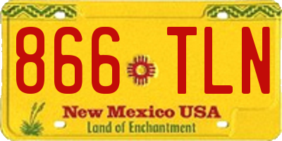 NM license plate 866TLN