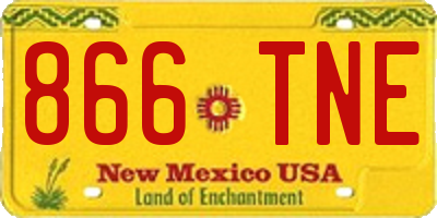 NM license plate 866TNE