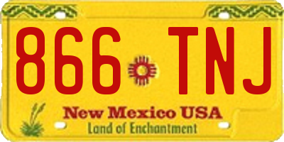 NM license plate 866TNJ