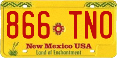 NM license plate 866TNO