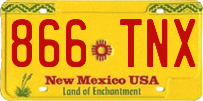 NM license plate 866TNX
