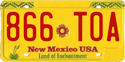 NM license plate 866TOA