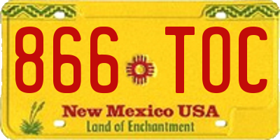NM license plate 866TOC